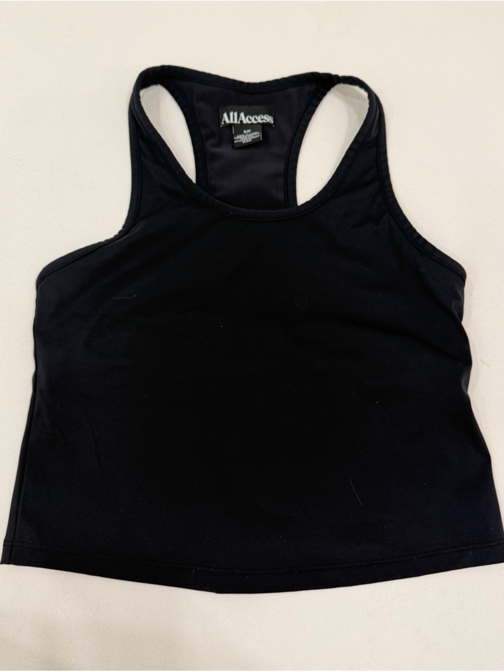 ALL ACCESS Black Racerback Crop Tank